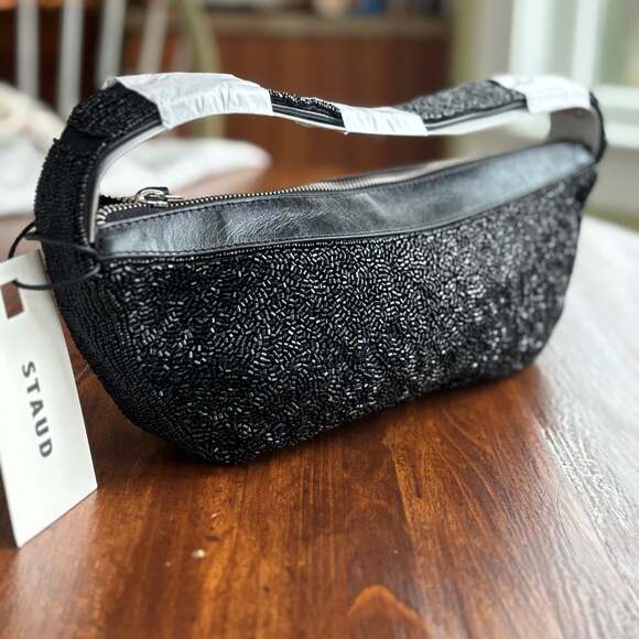STAUD - Black Demy Convertible Beaded Shoulder Bag - NWT - Retail $375 - Picture 2 of 14